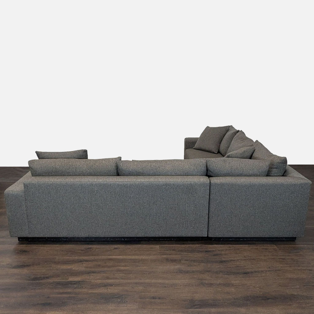 Rene Cazares Salvatore Modern Gray Fabric Sectional Sofa with Cushions