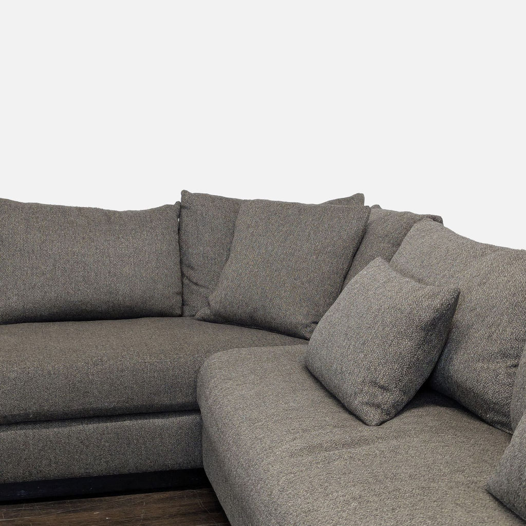 Rene Cazares Salvatore Modern Gray Fabric Sectional Sofa with Cushions
