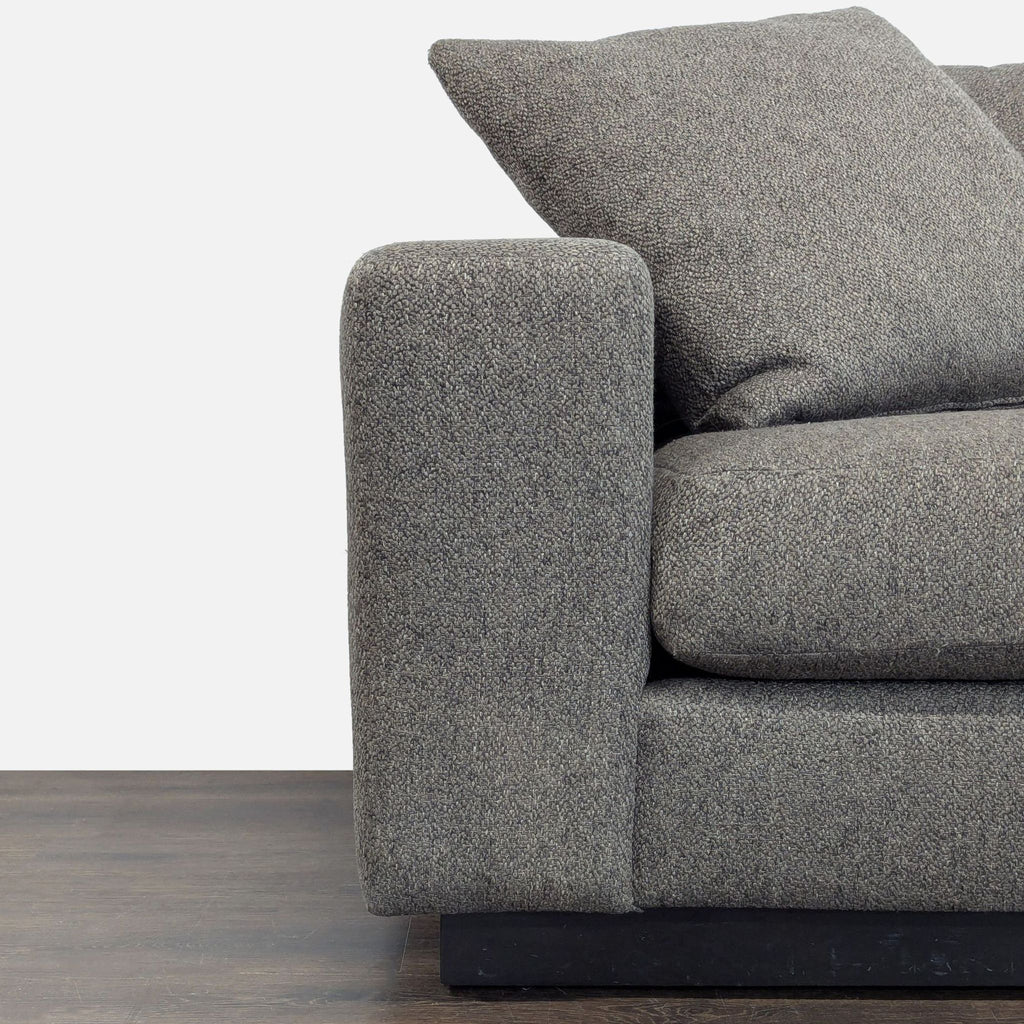 Rene Cazares Salvatore Modern Gray Fabric Sectional Sofa with Cushions