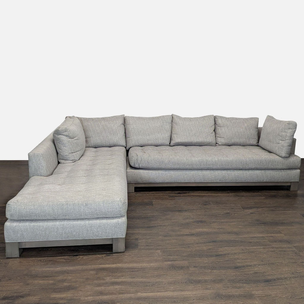 Swaim Abbott Modern Gray Sectional Sofa with Tufted Chaise - Accepted Offer (24.08% discount)