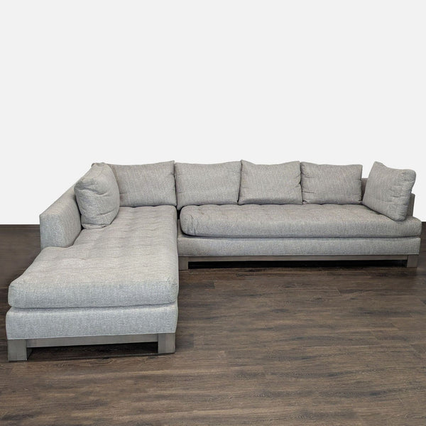 Swaim Abbott Modern Gray Sectional Sofa with Tufted Chaise - Accepted Offer (24.08% discount)