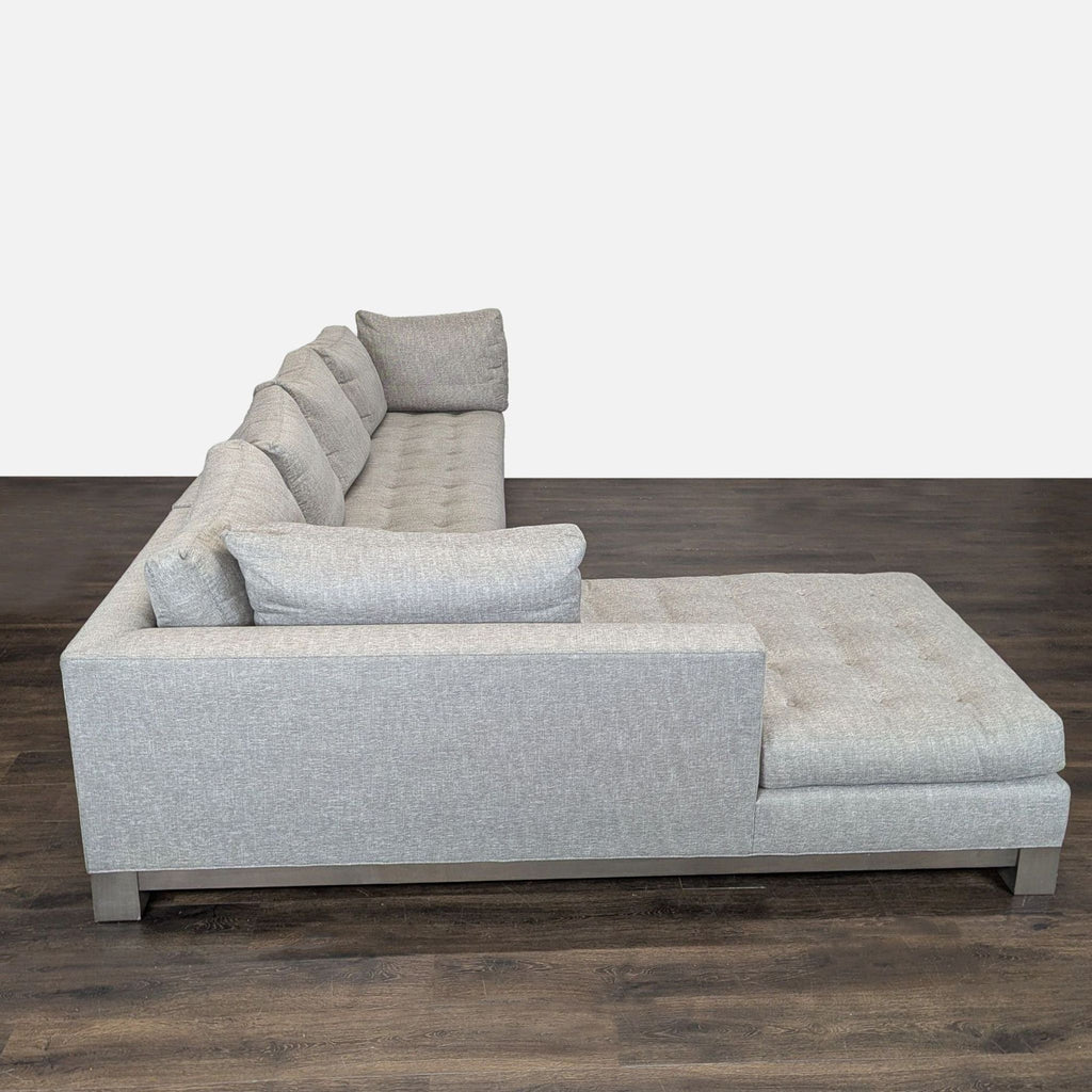 Swaim Abbott Modern Gray Sectional Sofa with Tufted Chaise - Accepted Offer (24.08% discount)