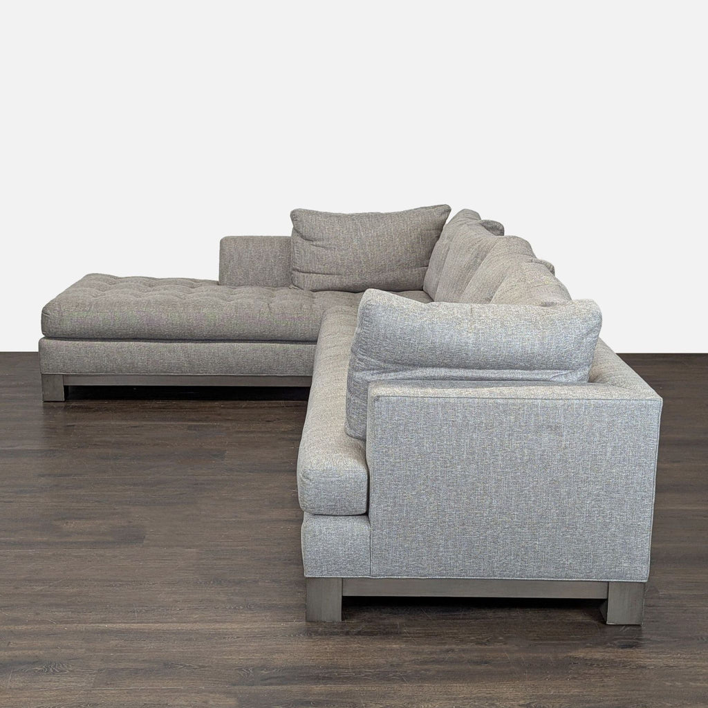 Swaim Abbott Modern Gray Sectional Sofa with Tufted Chaise - Accepted Offer (24.08% discount)