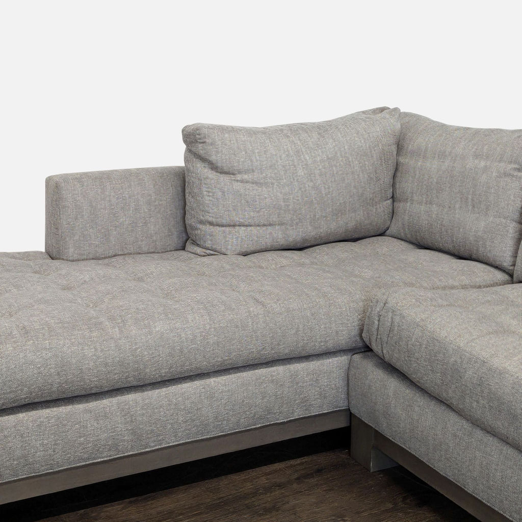 Swaim Abbott Modern Gray Sectional Sofa with Tufted Chaise - Accepted Offer (24.08% discount)