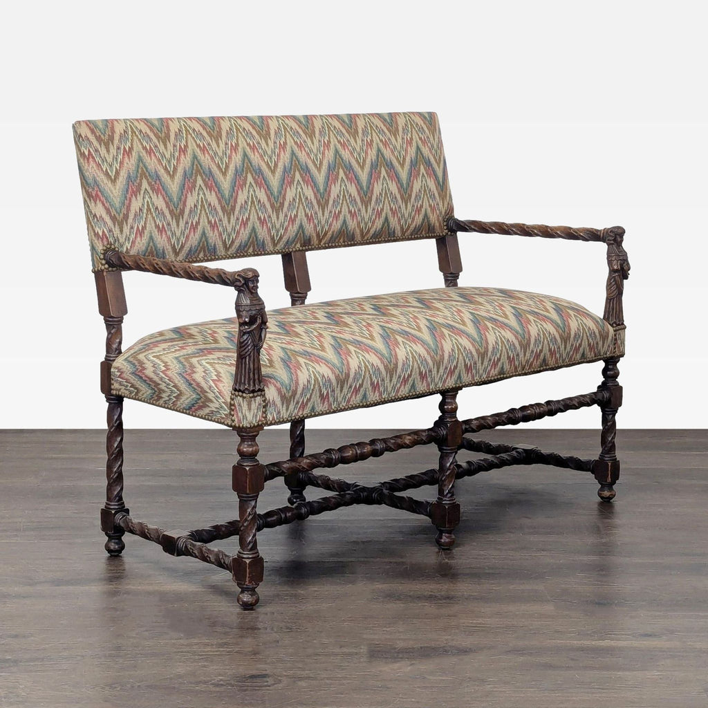Antique Upholstered Bench