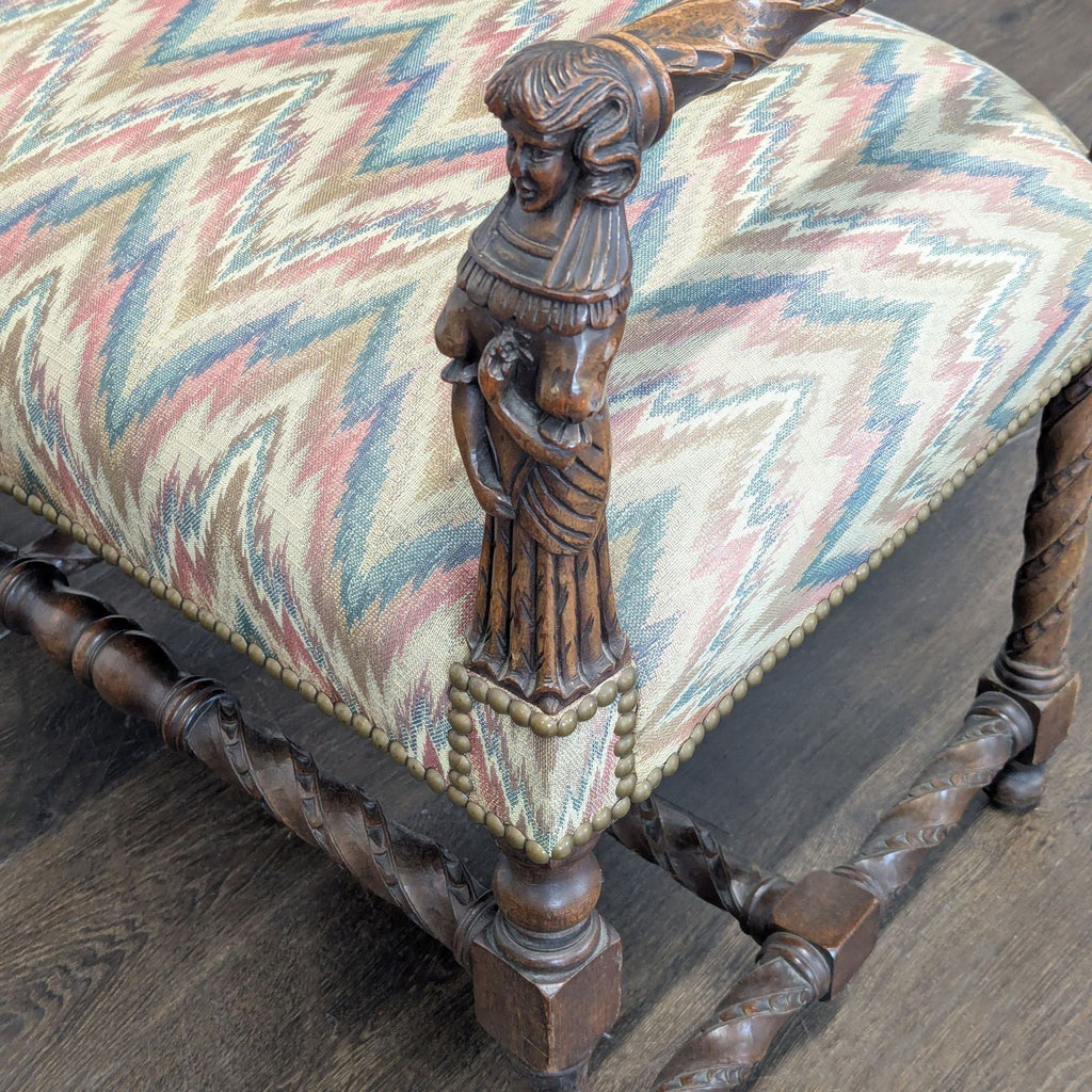 Antique Upholstered Bench