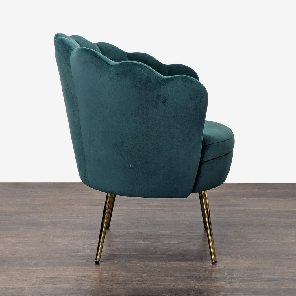 Stylish emerald velvet chair from Hulala Home for sale, nearly new, includes receipt and product listing, no box.