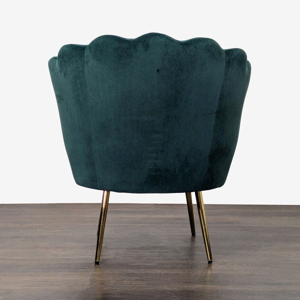 Hulala Home Green Velvet Shell Accent Lounge Chair with Gold Legs - Accepted Offer (17.86% discount)