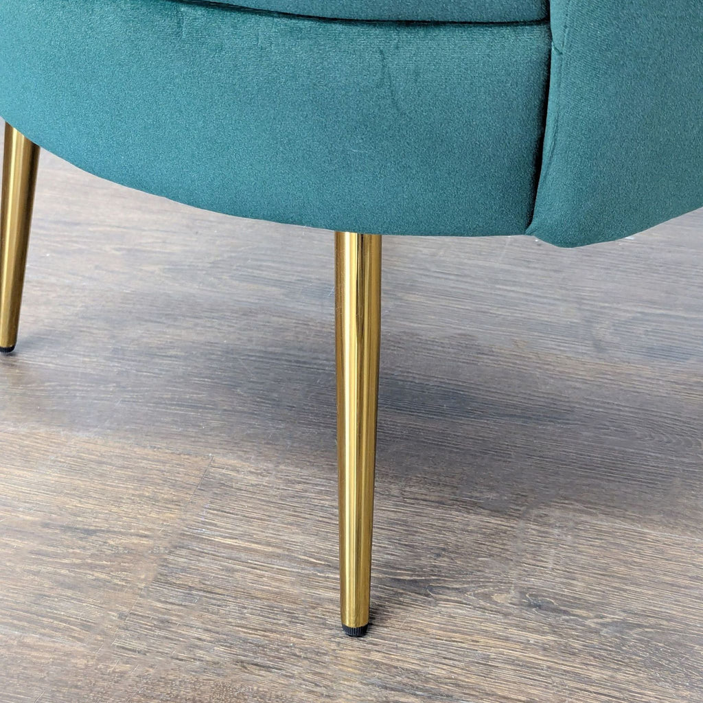Hulala Home Green Velvet Shell Accent Lounge Chair with Gold Legs - Accepted Offer (17.86% discount)