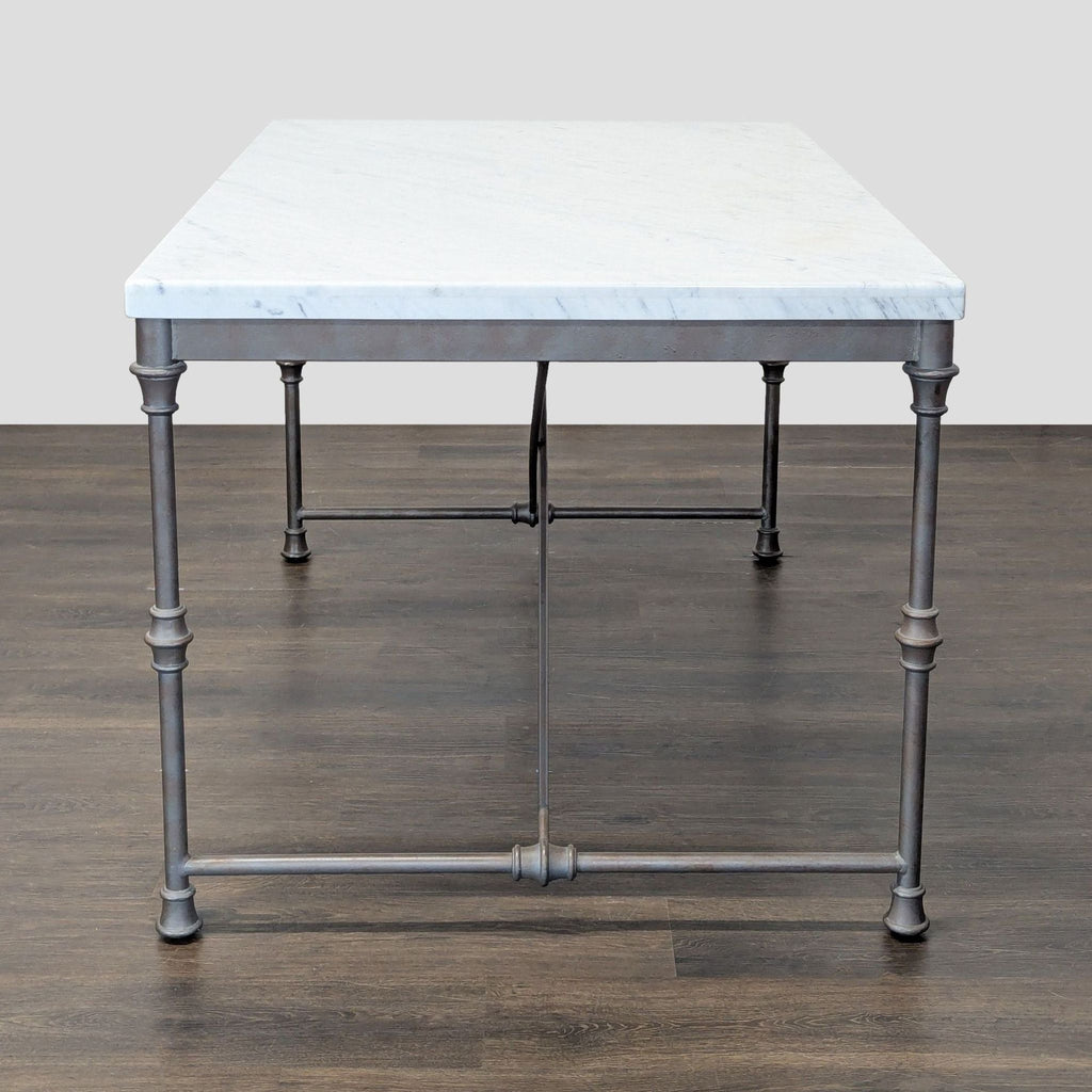 Crate and Barrel Marble Top Dining Set with 4 Chairs