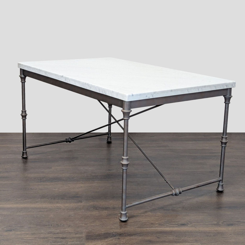 Crate and Barrel Marble Top Dining Set with 4 Chairs