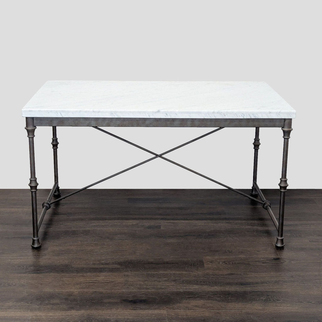 Crate and Barrel Marble Top Dining Set with 4 Chairs