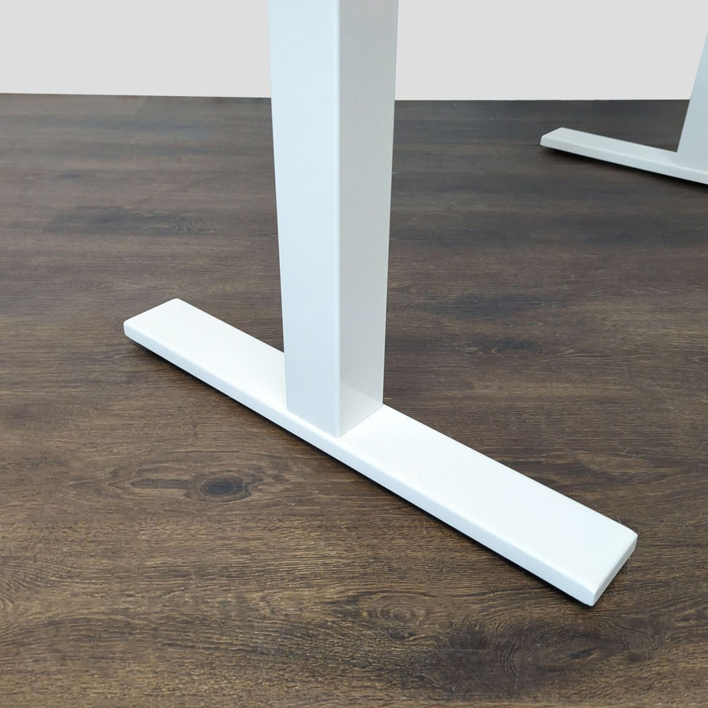 Poppin White Adjustable Standing Desk with Electric Height Control