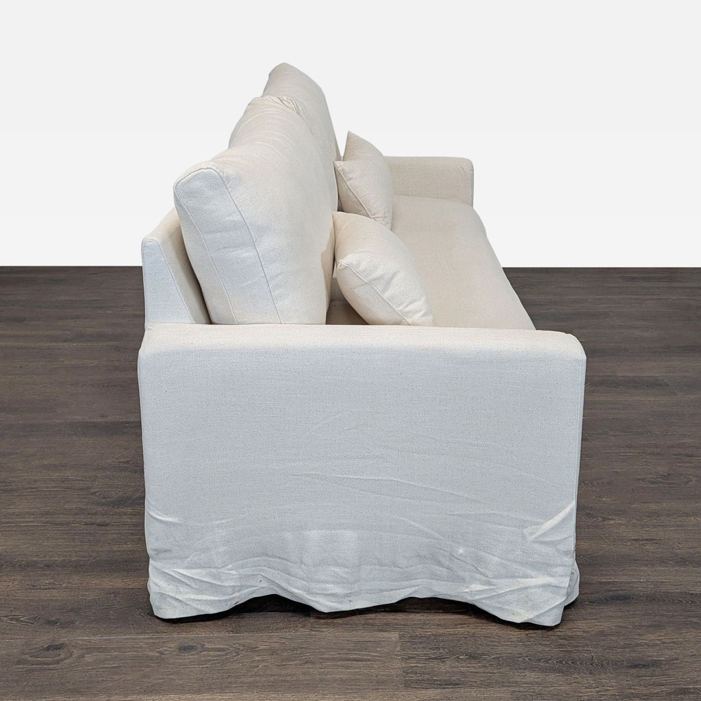 Ikea 3-Seat Sofa in Beige Fabric Slipcover