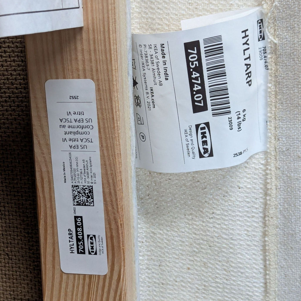 Ikea 3-Seat Sofa in Beige Fabric Slipcover