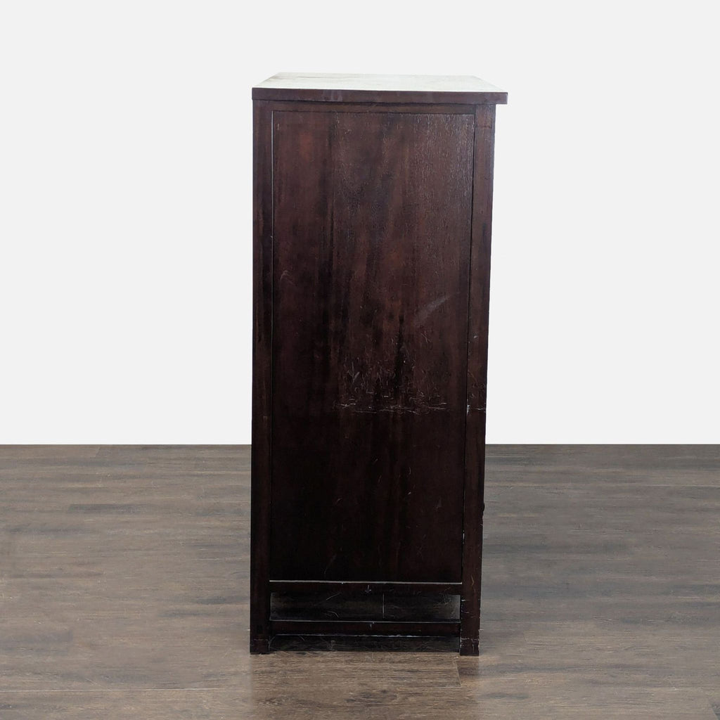 Pottery Barn Dark Wood Dresser with Drawers and Cabinet Storage