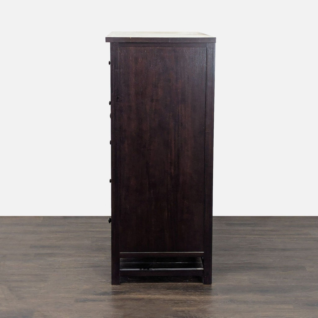 Pottery Barn Dark Wood Dresser with Drawers and Cabinet Storage