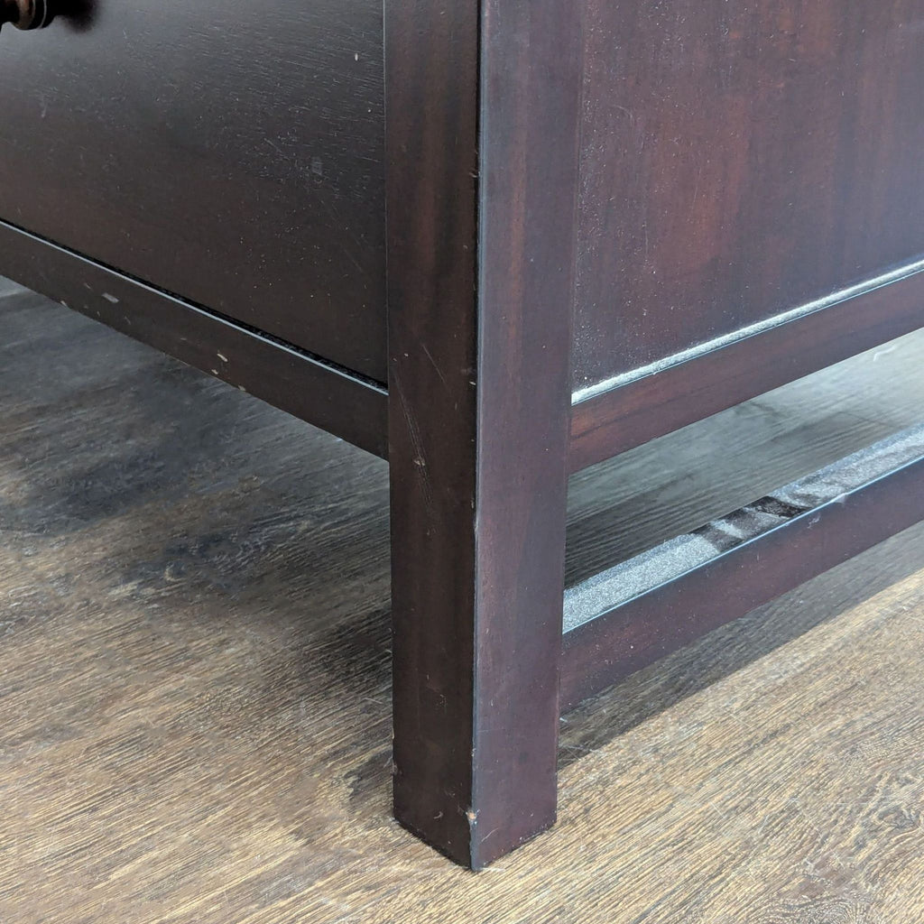 Pottery Barn Dark Wood Dresser with Drawers and Cabinet Storage