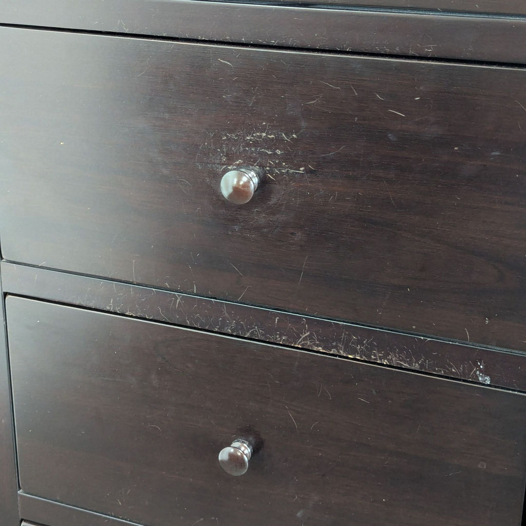 Pottery Barn Dark Wood Dresser with Drawers and Cabinet Storage