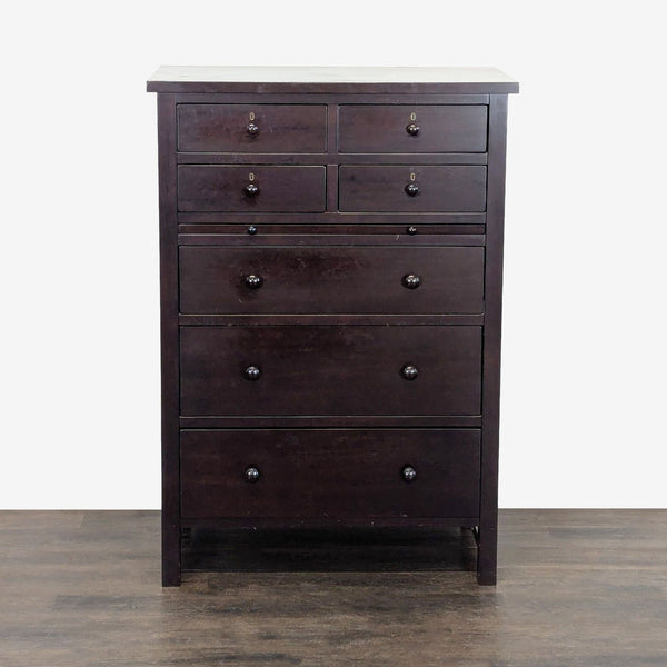 Pottery Barn Classic Dark Wood 7-Drawer Dresser for Bedroom Storage