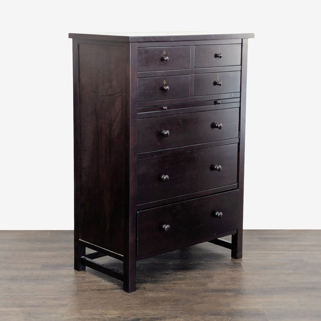 Pottery Barn Classic Dark Wood 7-Drawer Dresser for Bedroom Storage