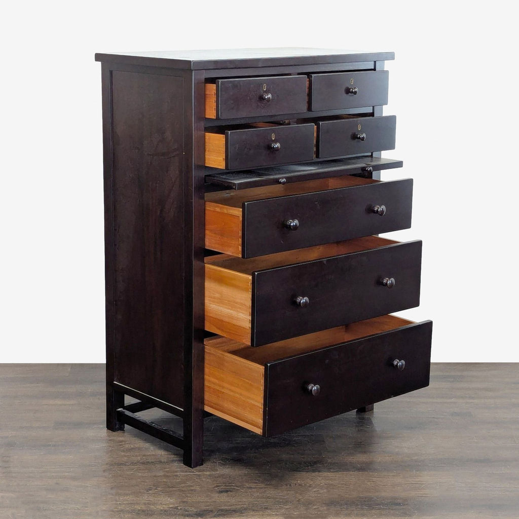 Pottery Barn Classic Dark Wood 7-Drawer Dresser for Bedroom Storage