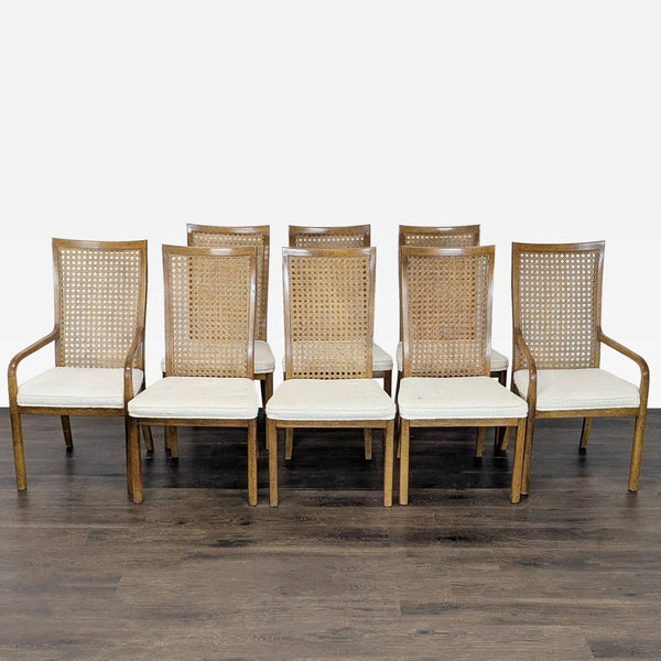 Set of Eight Vintage Drexel Heritage Dining Chairs