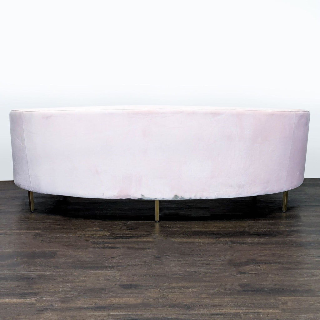 Safavieh 3-Seat Curved Pink Velvet Sofa with Gold Legs - Accepted Offer (24.77% discount)