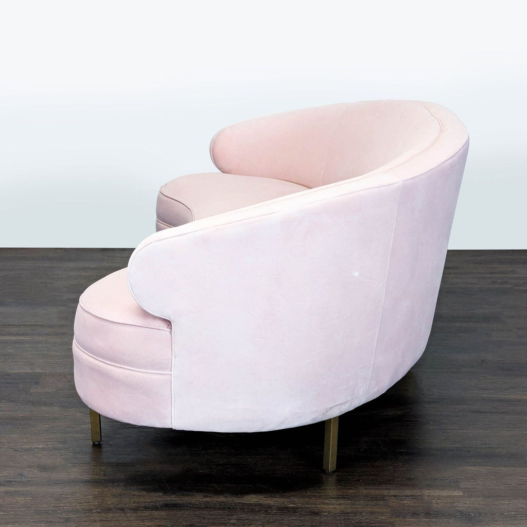Safavieh 3-Seat Curved Pink Velvet Sofa with Gold Legs - Accepted Offer (24.77% discount)