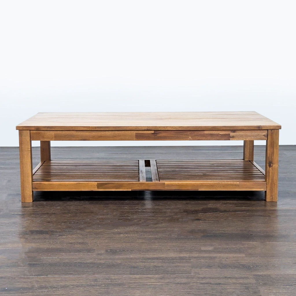 Tiburon Mid-Century Solid Acacia Wood Coffee Table