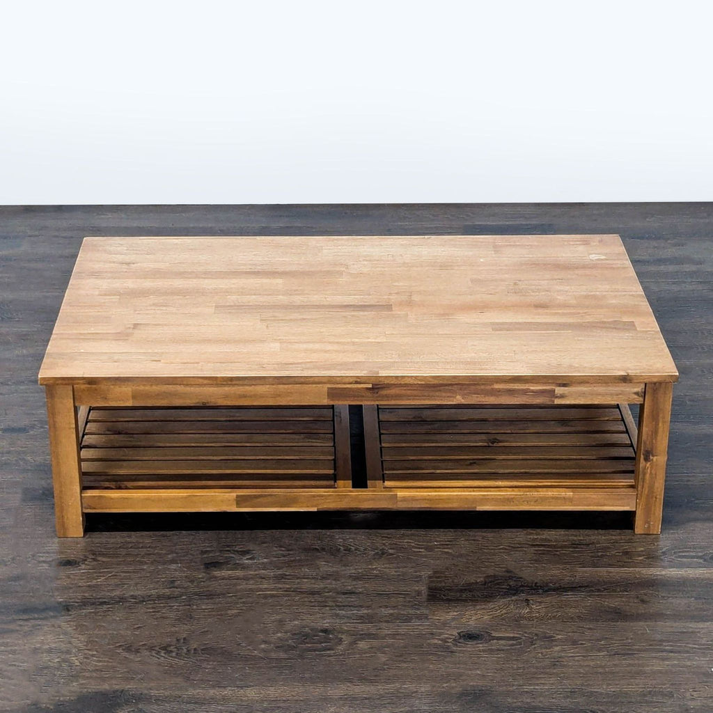 Tiburon Mid-Century Solid Acacia Wood Coffee Table