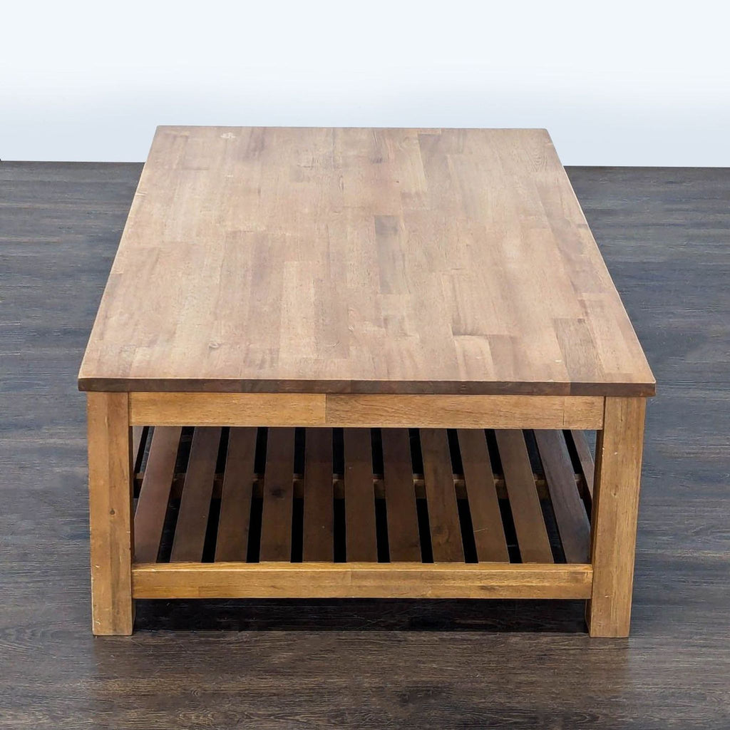 Tiburon Mid-Century Solid Acacia Wood Coffee Table