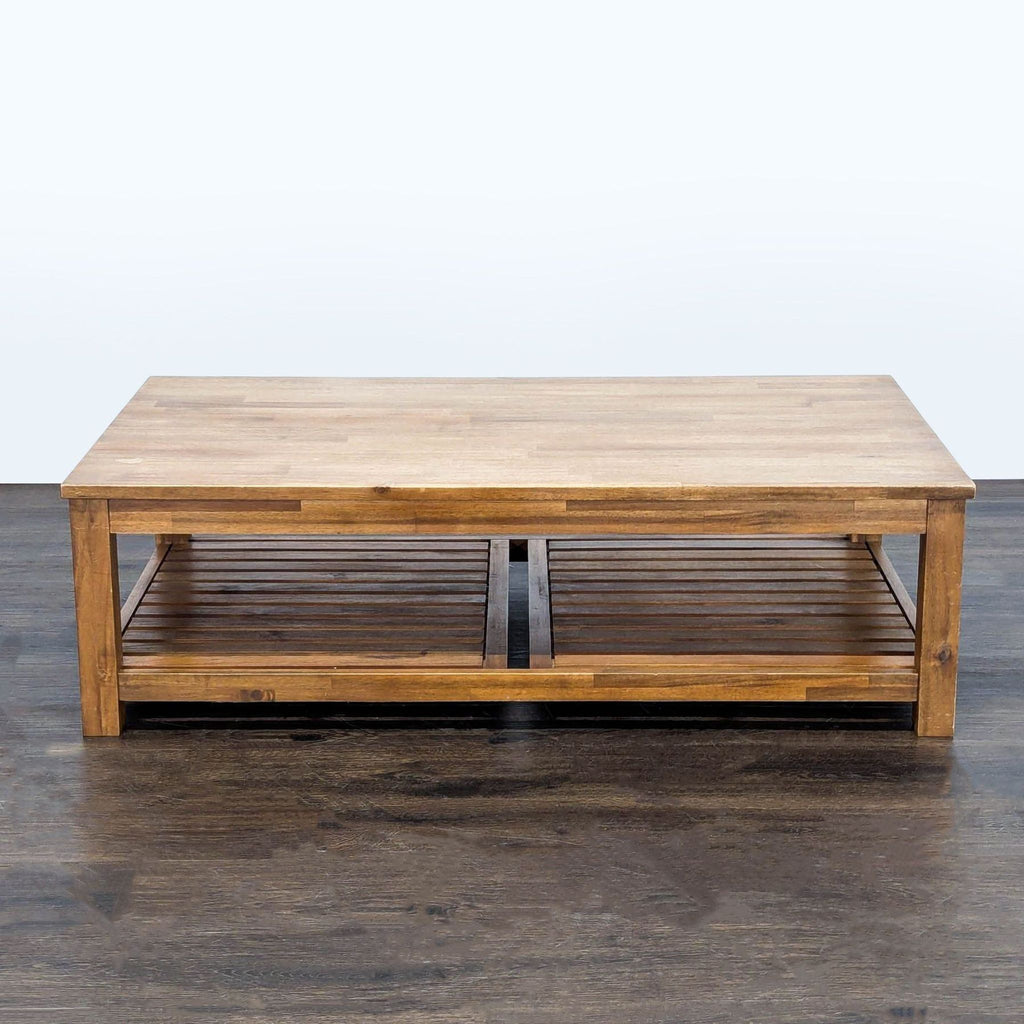 Tiburon Mid-Century Solid Acacia Wood Coffee Table