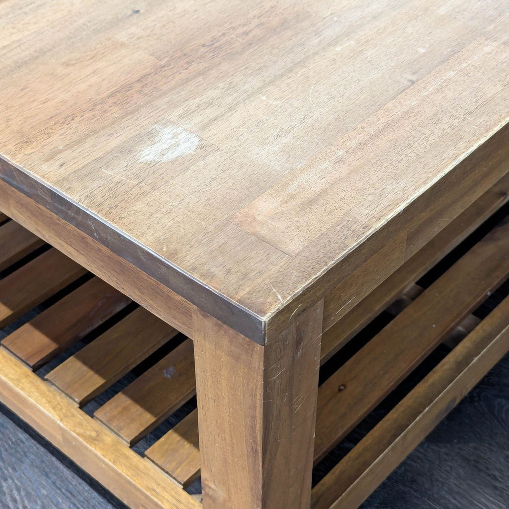 Tiburon Mid-Century Solid Acacia Wood Coffee Table