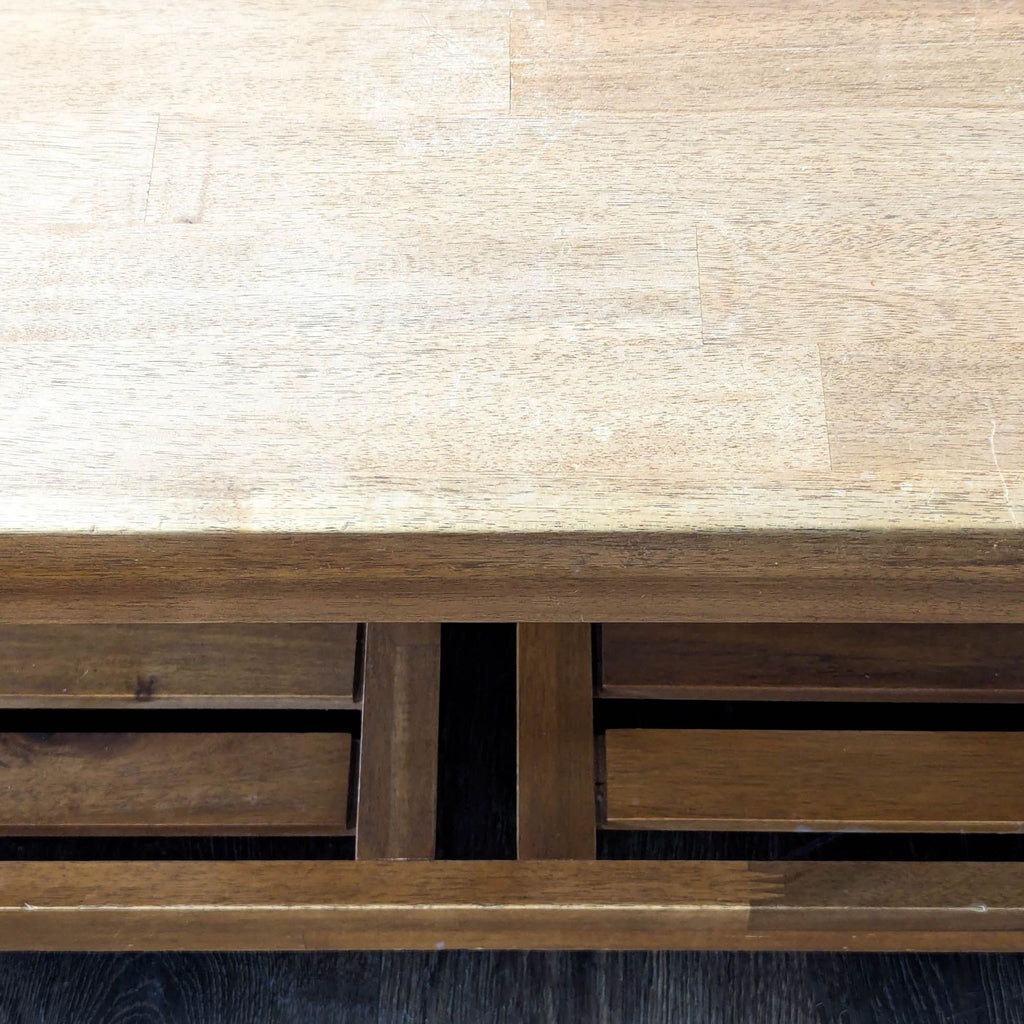 Tiburon Mid-Century Solid Acacia Wood Coffee Table