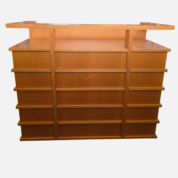 Spacious 15-Drawer Wooden Dresser with Shelf Top designed by Paul Dierkes