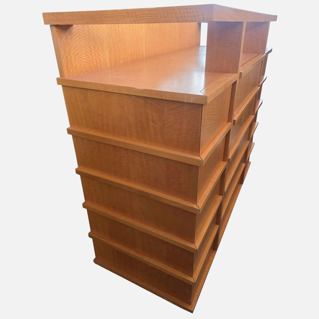 Spacious 15-Drawer Wooden Dresser with Shelf Top designed by Paul Dierkes