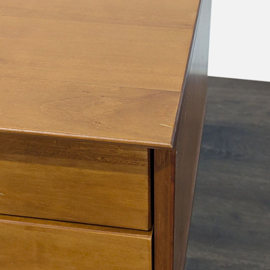 Two Drawer Mid-Century Nightstand
