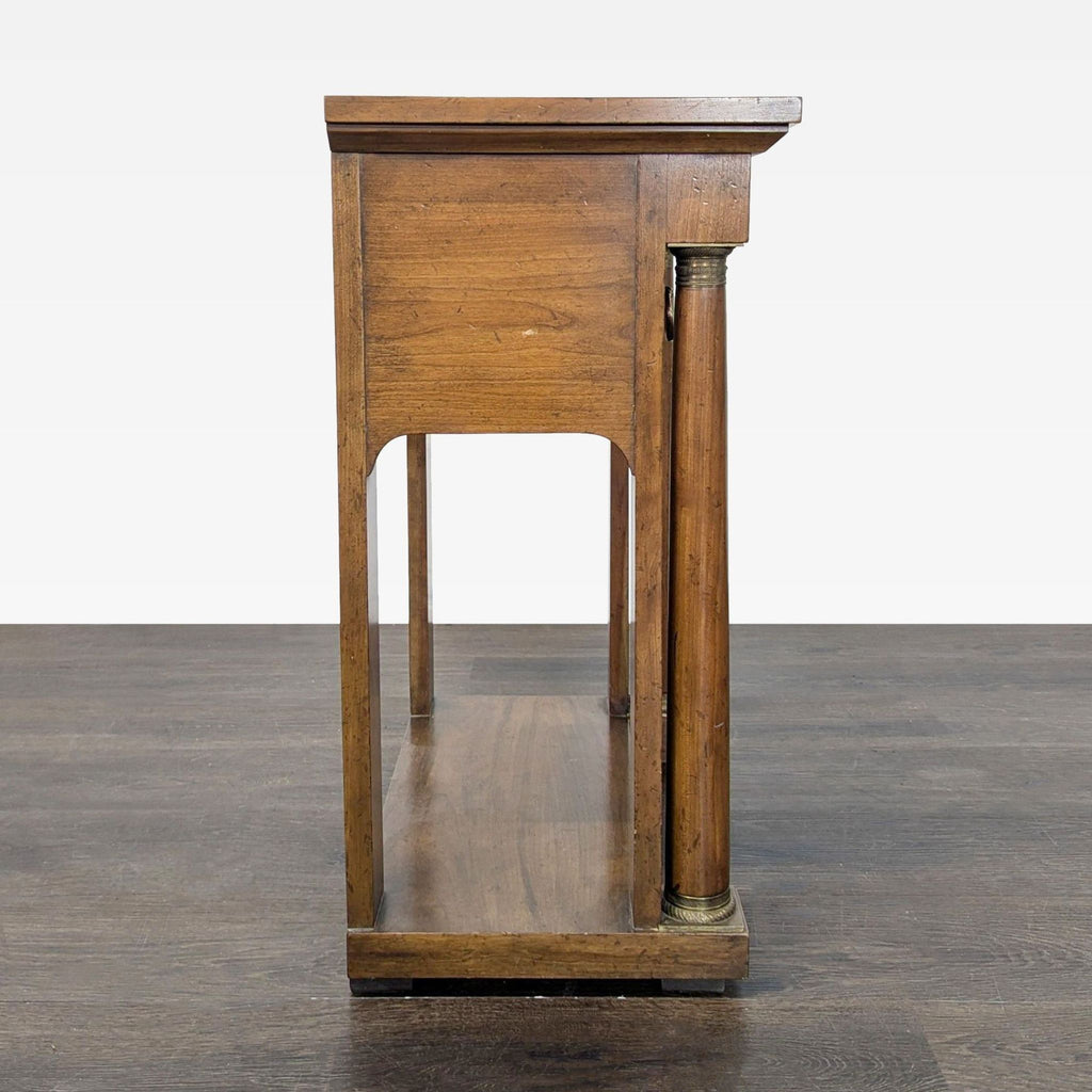 Two Drawer Side Table with Shelf
