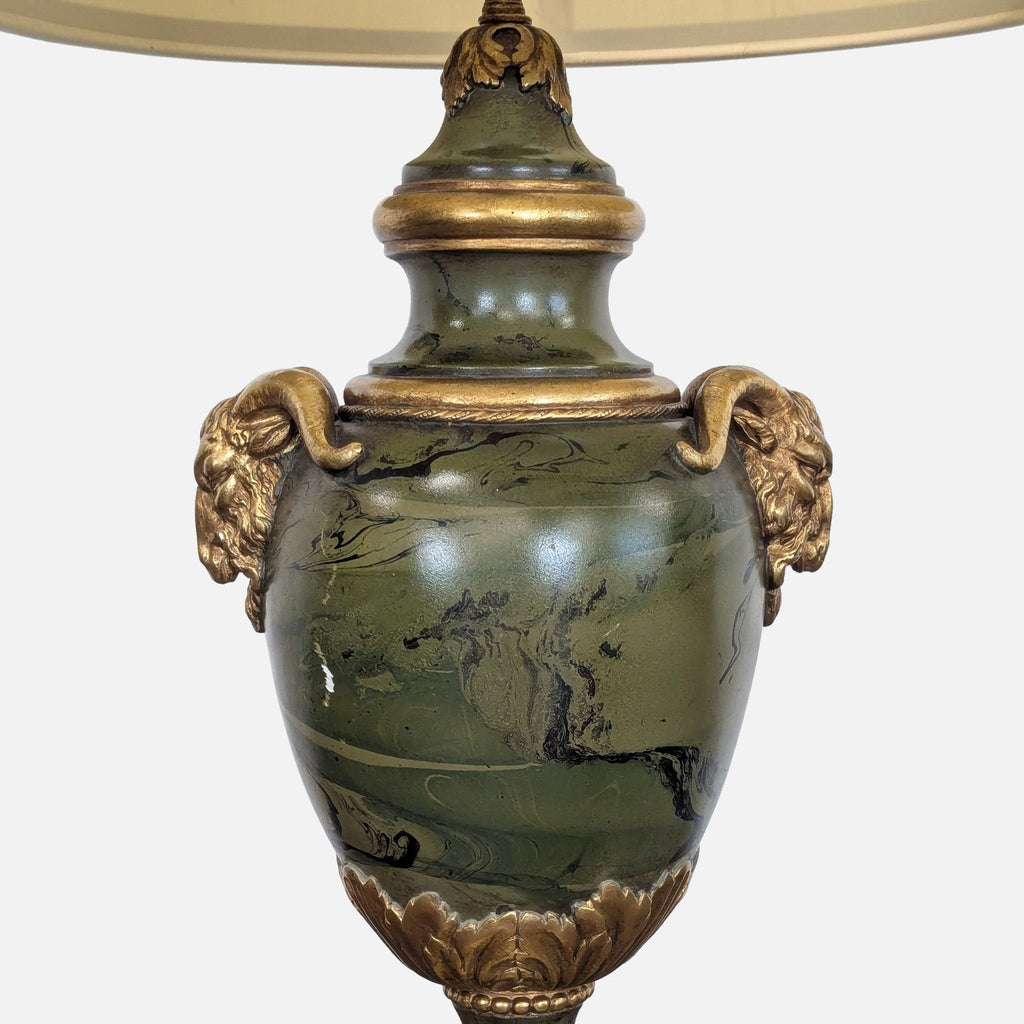 Neoclassical Ram’s Head Urn Table Lamp