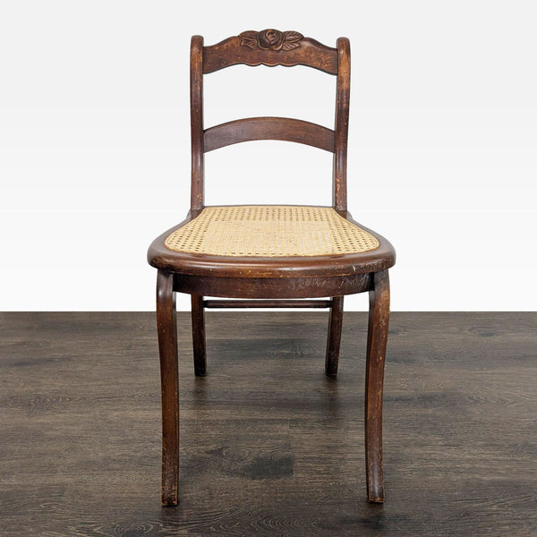 Carved Dining Side Chair with Cane Seat