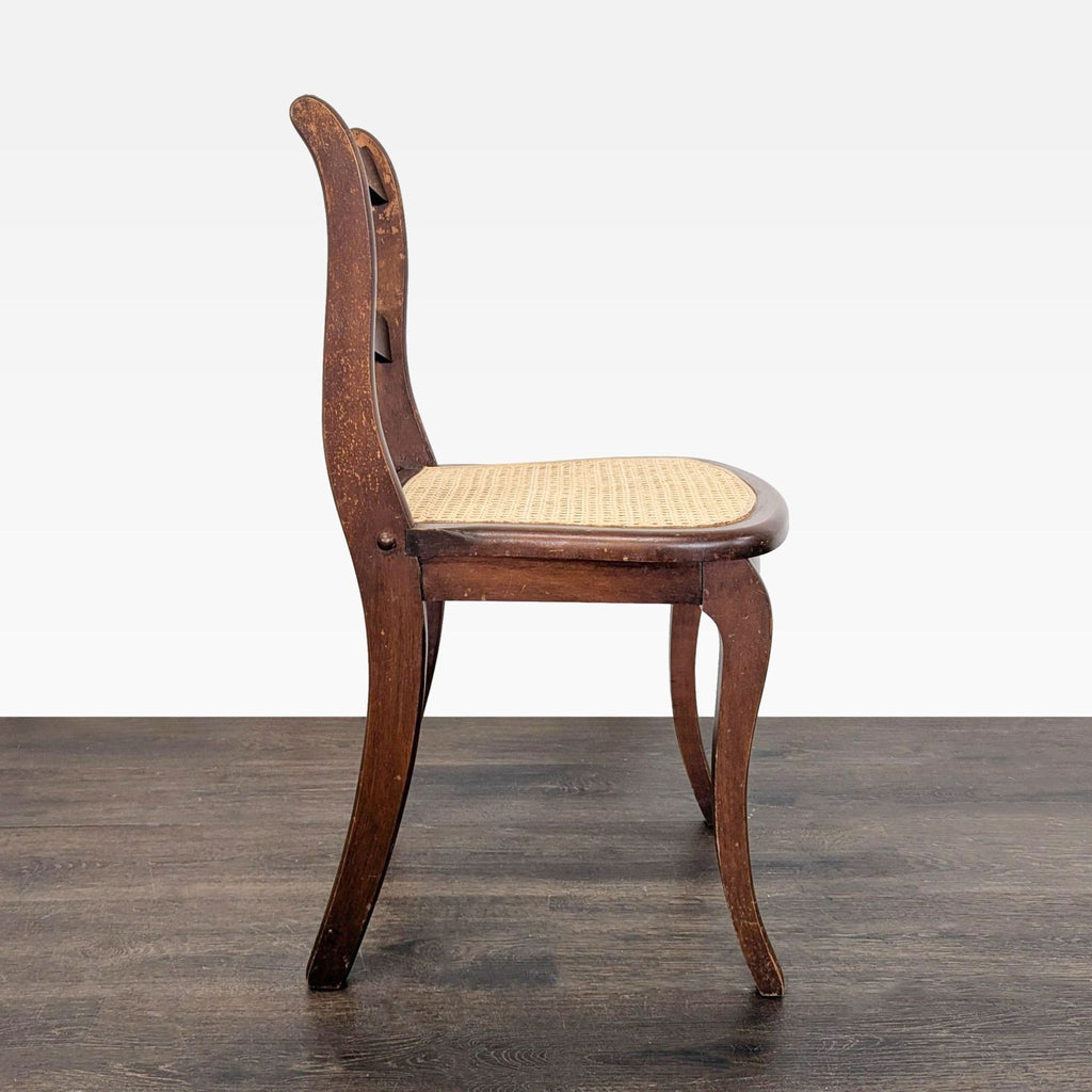 Carved Dining Side Chair with Cane Seat