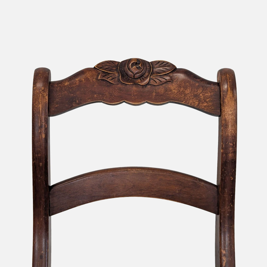 Carved Dining Side Chair with Cane Seat