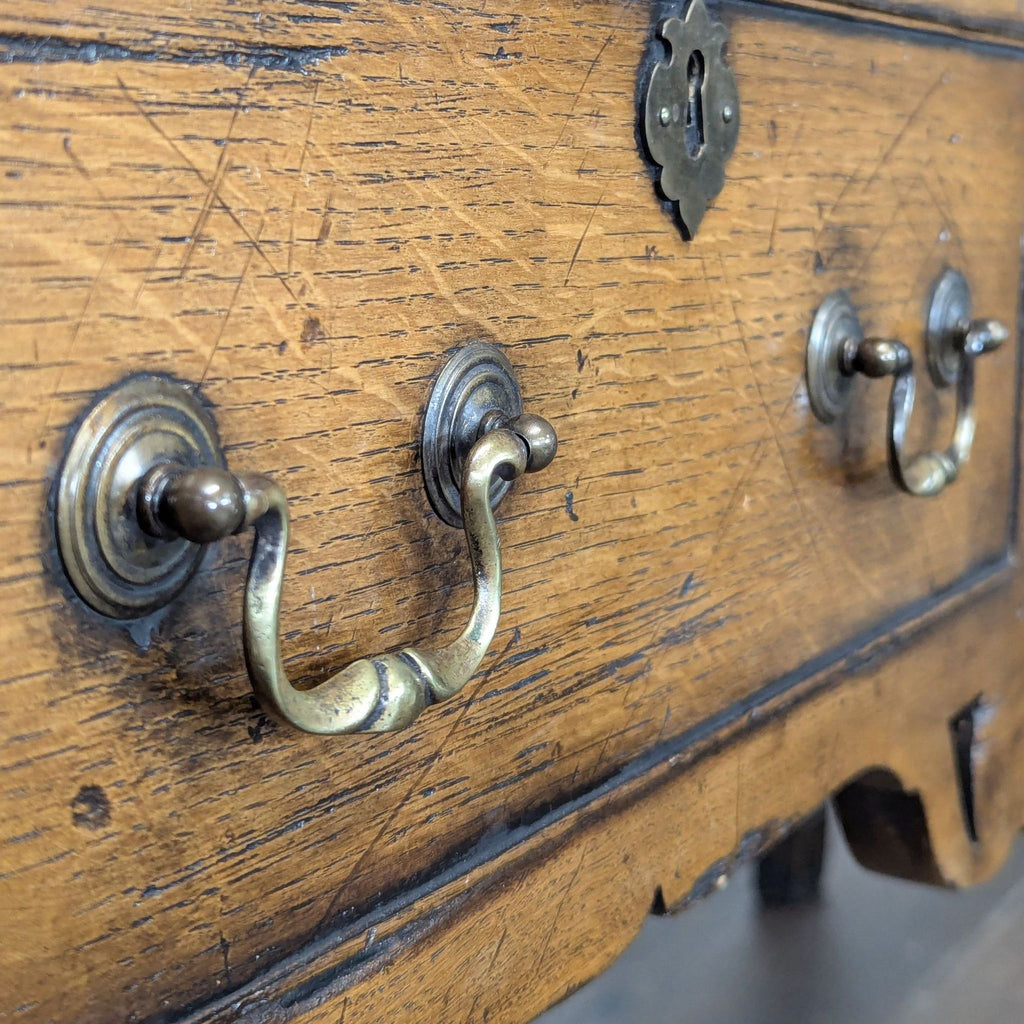 Vintage Four Drawer Wood Console Table