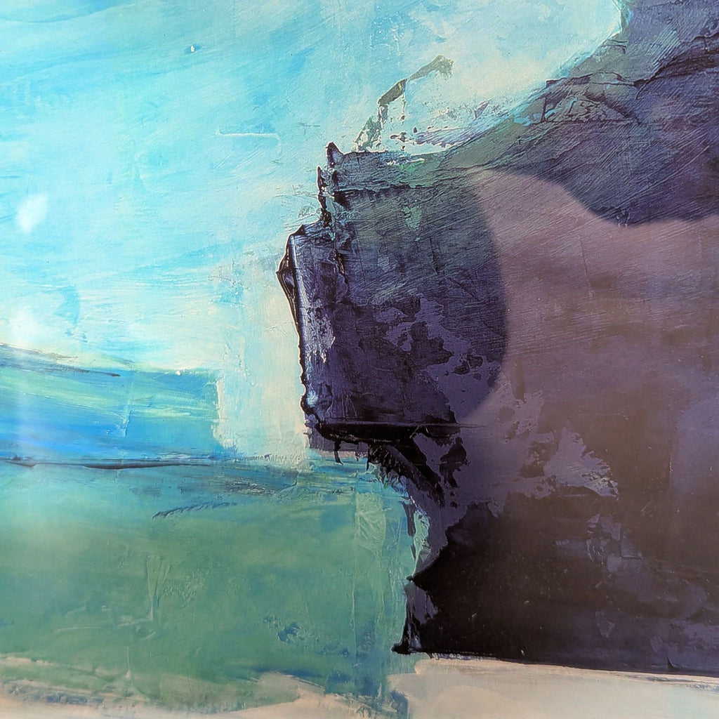 Art.com Framed Abstract Blue & Green Painting - Modern Wall Art