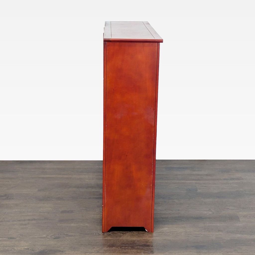 Wooden Cabinet with Glass Doors and Shelves
