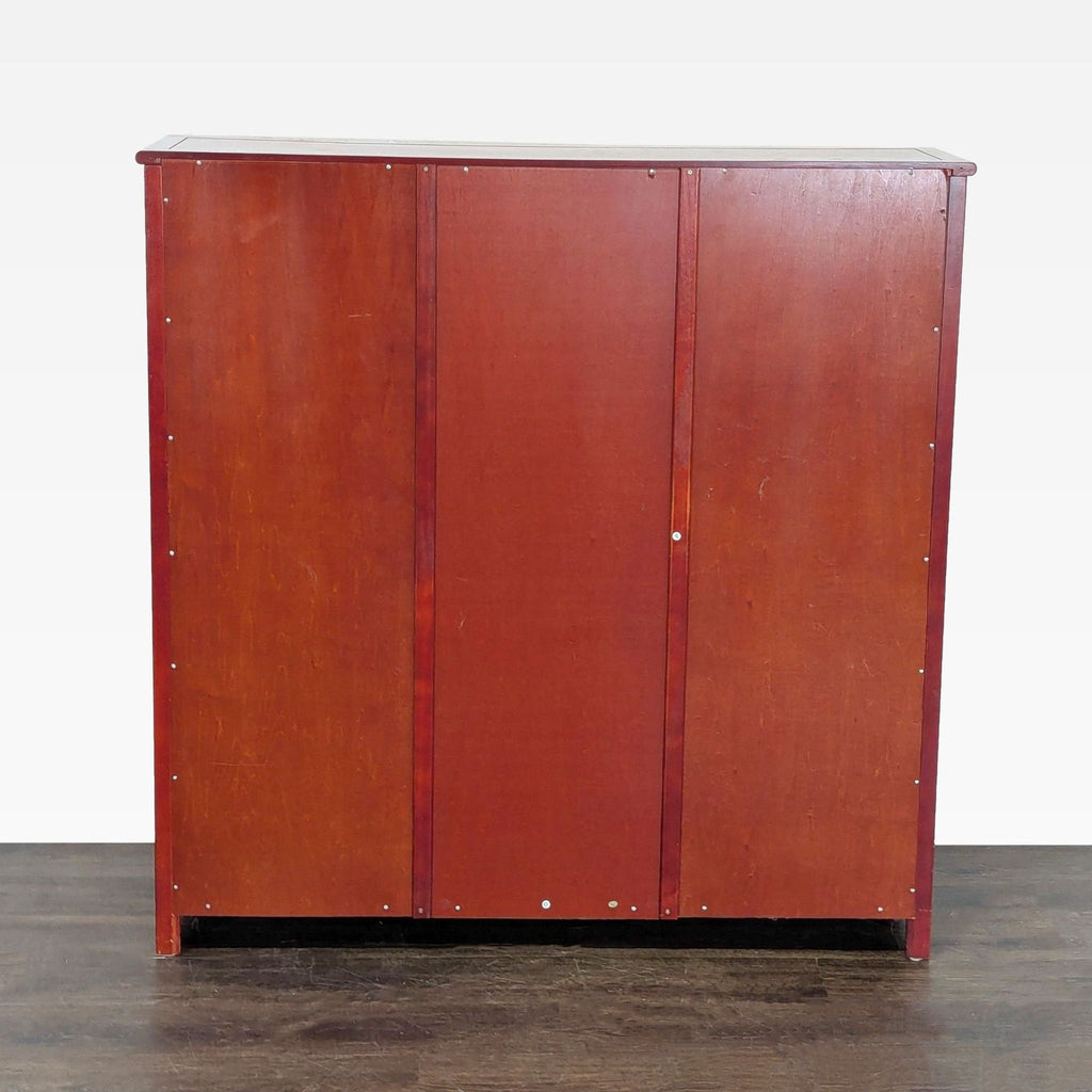 Wooden Cabinet with Glass Doors and Shelves