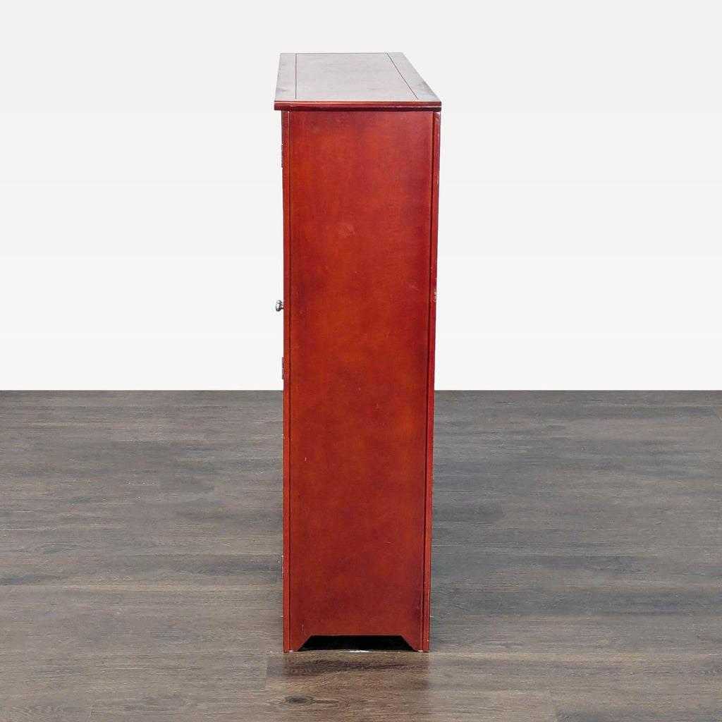 Wooden Cabinet with Glass Doors and Shelves