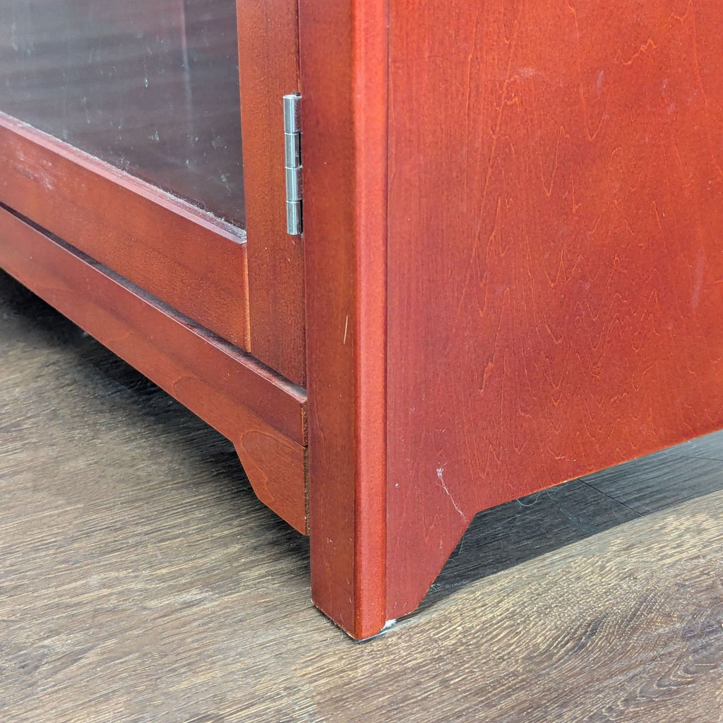 Wooden Cabinet with Glass Doors and Shelves