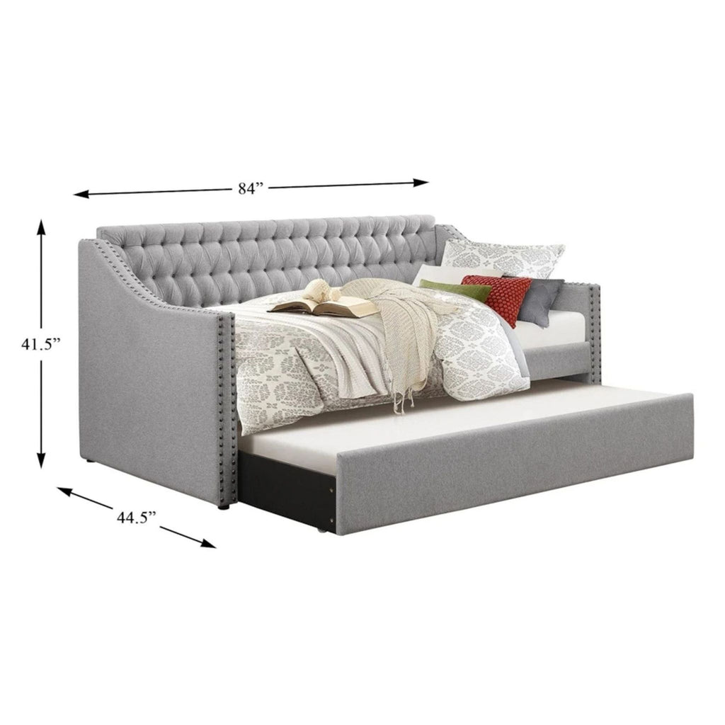 RH Baby and Child tufted daybed, a cozy and chic sleeper sofa perfect for children's spaces.  